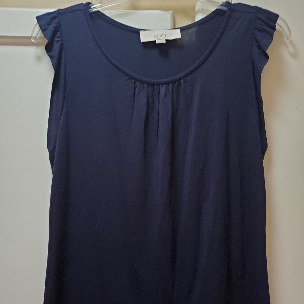 LOFT Women's Sleeveless Ruffle Accent Tank Top - Picture 6 of 8